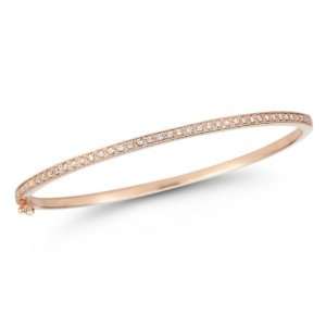  Delicate Thin Bangle with Diamonds setted all around in 