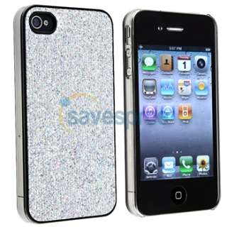 SILVER HARD CASE+PRIVACY PROTECTOR for iPhone 4 s 4s G OS  