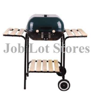 BBQ Grill Charcoal 18 Square With Cover & Wood Shelves  