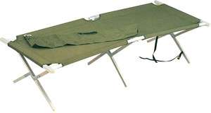 Military Army Olive Drab Aluminum Folding Cot Camping Bed  