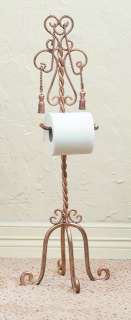 Antique Gold Iron Swag & Tassel Toilet Paper Holder  