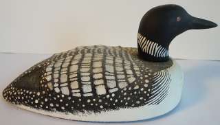Common Loon Decoy Oil Cloth Covering Wood Head & Base  