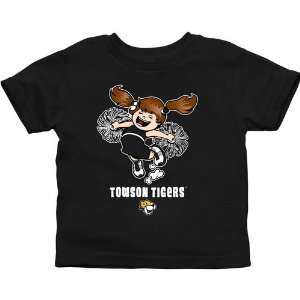   Towson Tigers Toddler Cheer Squad T Shirt   Black