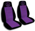SET OF CAR SEAT COVERS BLK LIGHT PINK W/PEACE SYMBOL!