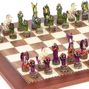  Fantasy Chessmen & Astor Place Chess Board From Spain 