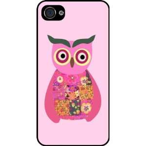 KnightTM Pink Owl Patchwork Black Hard Case Cover for Apple iPhone® 4 