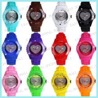   Candy Unisex Quartz Crystal Love Image Jelly Wrist Watch NEW  