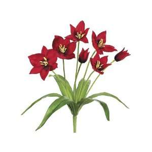  Faux 17 Imperial Tulip Bush x7 Flame Brick (Pack of 12 