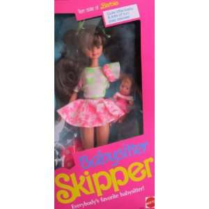  Barbie BABYSITTER SKIPPER DOLL (Brunette) w Baby Doll 