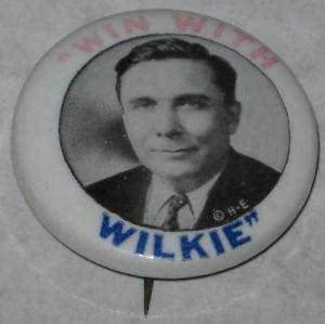 Win with Wilkie Campaign Pin 1973 Series  