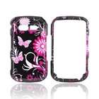 luxmo pink butterflies flowers on black hard plastic case cover