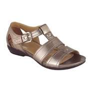 Canyon River Blues Womenss Sarah Leather T Strap Sandal   Pewter at 