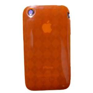  KingCase iPhone 3G & 3GS Gel Skin Case (Orange Argyle 