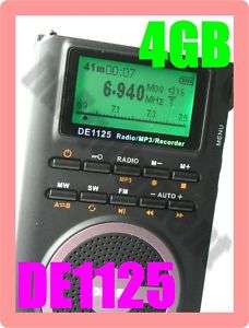 DEGEN DE1125 FM SW MP3 Player Voice Recorder Radio 4GB  