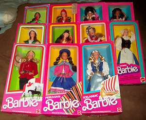 LOT OF 11 FIRST IN SERIES Dolls Of The World BARBIES ALL MIB  