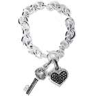 Body Candy Silver Tone Heart and Key Toggle Bracelet