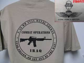 USMC FORCE RECON T SHIRT/ IRAQ OPS T SHIRT/ MCD  