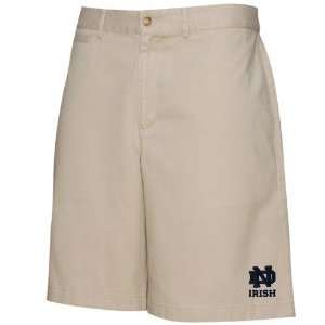 Notre Dame Fighting Irish Khaki Solo Logo Shorts:  Sports 