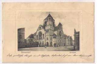 Judaica Old Postcard Jewish Synagogue Dusseldorf German  