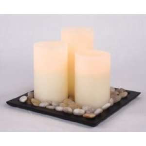 Flameless Flickering Battery Operated LED Pillar Candle Garden Group 