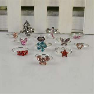 Wholesale Lots 30pcs Cute Fun Child Kid Party Crystal Ring R078  