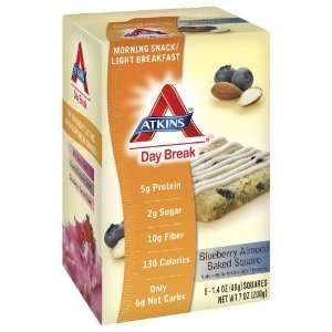 Atkins Nutritionals Inc. Day Break Baked Square Blueberry Almond   5 