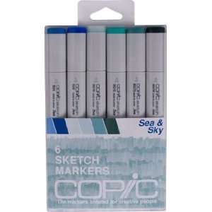  Sea & Sky Sketch Copic Marker 6 Piece Set: Office Products