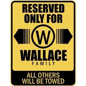   RESERVED ONLY FOR WALLACE FAMILY  PARKING SIGN