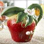 American Atelier Fruit Ceramic Strawberry Pitcher NEW  