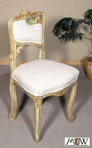 Carved French Painted Upholstered Side Chair E994 R  