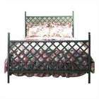 Grace Lattice Bed with Frame   Metal Finish Aged Iron, Size Queen