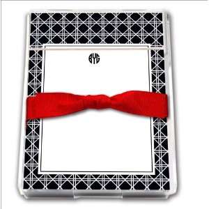   & White Lattice With Hot Red Ribbon Notepad Arts, Crafts & Sewing