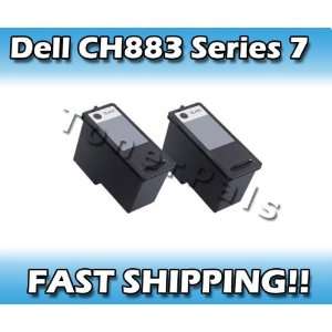   Ink Cartridge Replacement for Dell CH883 Series 7 (2 Black) Office