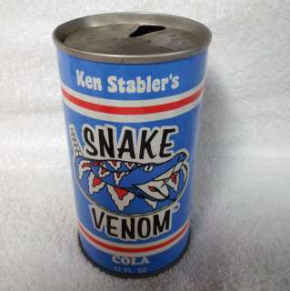 Ken Stablers Snake Venom Cola Steel Soda Can  