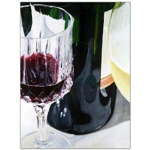   Wine Reflections II by David Wendel  14x19 Canvas Art COA Electronics