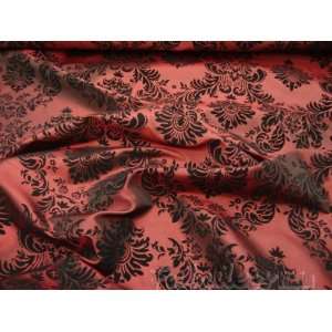   Taffeta Black Flocking Damask Fabric Per Yard: Arts, Crafts & Sewing