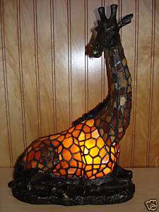 Stained Glass Giraffe Accent Lamp 15H TC98  