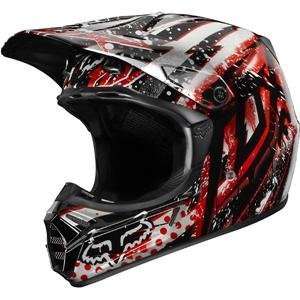  Fox Racing V3 Riot Helmet   X Large/Black/Red Automotive