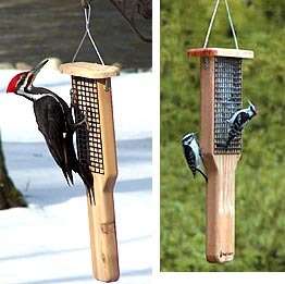  CHOICE PILEATED WOODPECKER DOUBLE CAKE SUET BIRD FEEDER With Tail Prop
