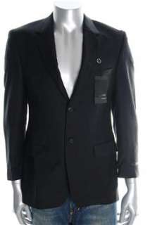 Alfani NEW Mens Suit Jacket Black Wool 46R  