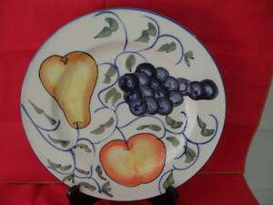 TABLETOPS UNLIMITED FRUTTETO HAND PAINTED DINNER PLATE  