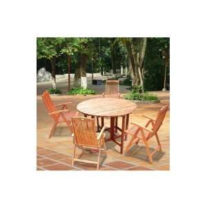  VIFAH Round Table And Outdoor Reclining Chair