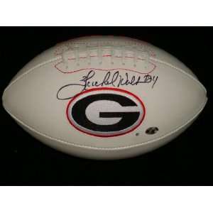 Signed Herschel Walker Football   Georgia Bulldogs Logo   Autographed 