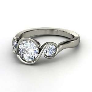  Hurricane Ring, Round Diamond Palladium Ring Jewelry