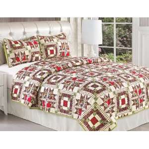   Star and Sqaure Paisley Bedspread Quilt Set Cal King: Home & Kitchen