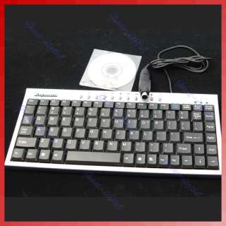 Silver PSII Mini Keyboard USB PS2 For Laptop Desktop PC  