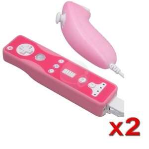 Set of Pink Soft Silicone Skin Case for Nintendo Wii Remote Control 