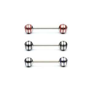  Double Stripe Barbell / Tongue Ring Jewelry