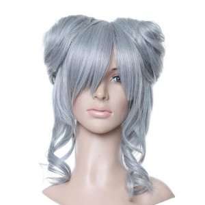    Silver Grey Double Bun Anime Costume Cosplay Wig Toys & Games