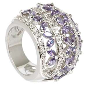  Lavender CZ Flower Ring Jewelry